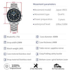 Neue PAGANI DESIGN Moon Men Uhr Retro-Luxus-Quarzuhren für Herren Edelstahl Sport wasserdicht Chronograph Herren+Mit BOX