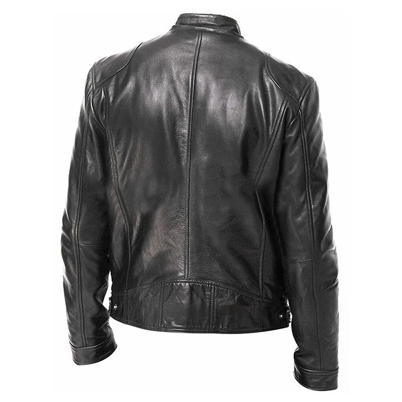 2024 Motorrad Lederjacken Herren Lässige Mode Motorradmantel Slim Fit Revers PU Jacken Herbst Winddichte Lederjacke Herren
