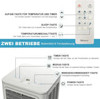 SHINCO 7000 BTU Mobiles Klimagerät (2,05 kW), Kühlen & Ventilieren & Entfeuchten, Raumgröße bis zu 54 m³ (18 ㎡)