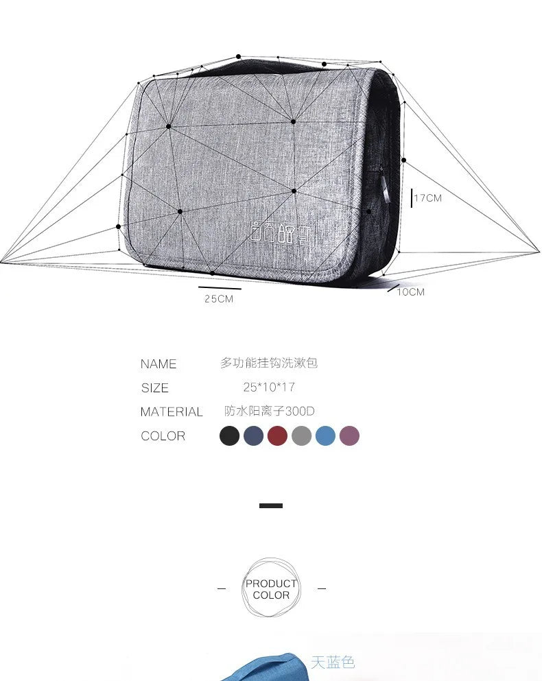 Hochwertige Make-up-Taschen für Damen Reise-Kosmetiktasche Kulturbeutel Wasserdichter Organizer Neceser Hängende Badezimmer-Waschtasche