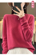100 % Merinowolle Pullover Damen O-Ausschnitt Kaschmir Strickwaren Female Pullover Herbst Winter Freizeit Oberteile Einfarbig Weiche Kleidung