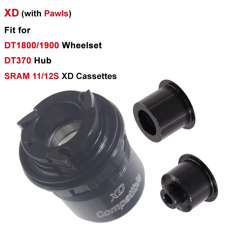Fahrrad Micro Spline Freilauf MTB Rennrad Naben Konverter Endkappe Adapter 11/12 Fach MS HG DT Nabenkörper Treiber für XD DT240/350