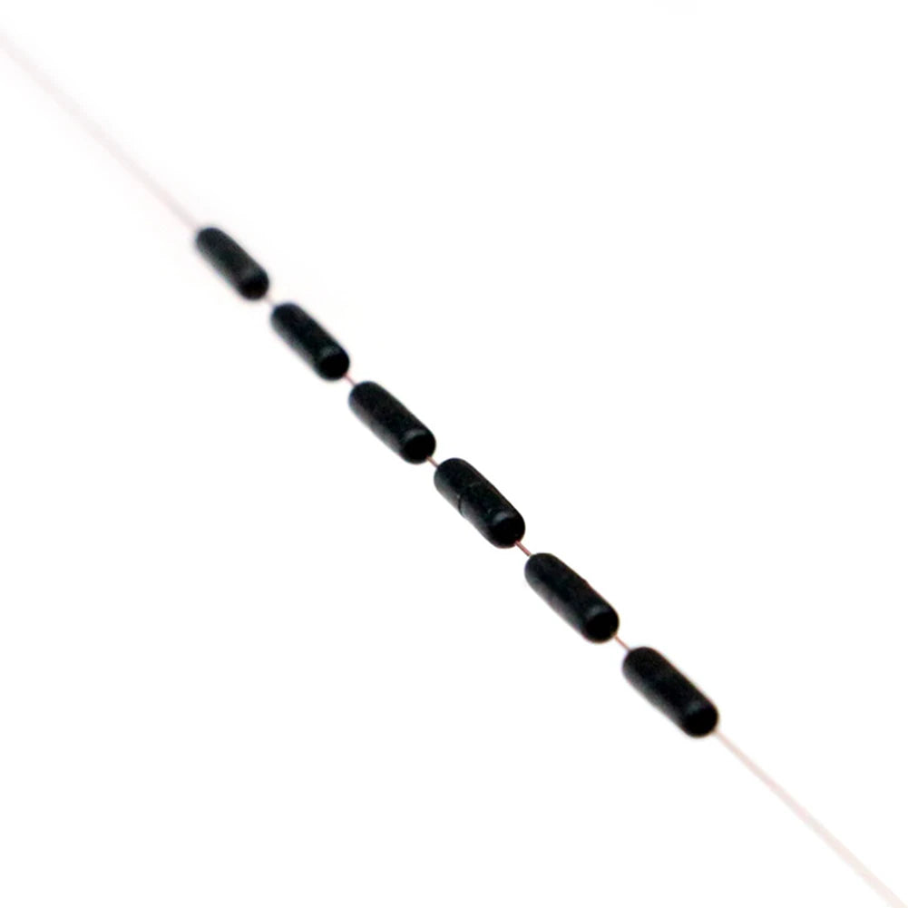 60/120PCS 10/20 Group Set Rubber Silicon Space Bean Sea Carp Fly Fishing Black Rubber Oval Stopper Fishing Float Fishing Bobber
