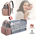 Wickeltasche Leichtgewicht Tragbares Klappbett Großraum-Reise-Maternity-Taschen Baby-Rucksack Weibliche Mama-Ausgehtasche