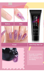 Poly Nail Gel Komplettset mit 6W LED-Lampe Nagelset für Anfänger Nagelspitzen Kunst 3D-Design Dekoration Verlängerung Maniküre Werkzeugset