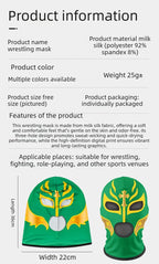 Boxmaske Wrestling Maske Elastische Milchseidenmaske Lycra Stoff Print Halloween Party Kostüm Partymaske