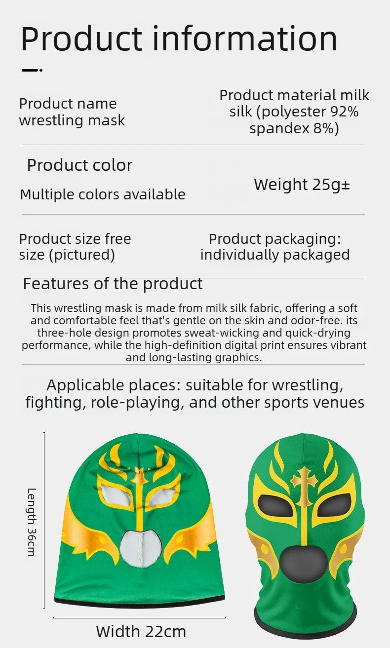 Boxmaske Wrestling Maske Elastische Milchseidenmaske Lycra Stoff Print Halloween Party Kostüm Partymaske