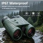 BOSHIWEI 10x42 HD Fernglas mit Laser-Entfernungsmesser IPX7 Wasserdicht Ergonomisches Design für lange Betrachtungs- und Messzeiten im Freien