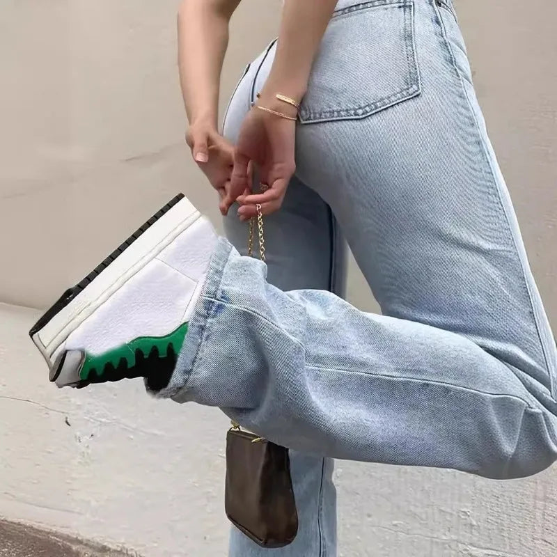 Heiß begehrte neue hellblaue schmale High-Waist Stretch-Jeans für Damen – vielseitig und lässig