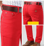 5 Farben Herren Bunte Denim Stretch Stretch Jeans Elastische Gelb Pink Rot Slim Herren Bekleidung Einfache Business Denim Hosen