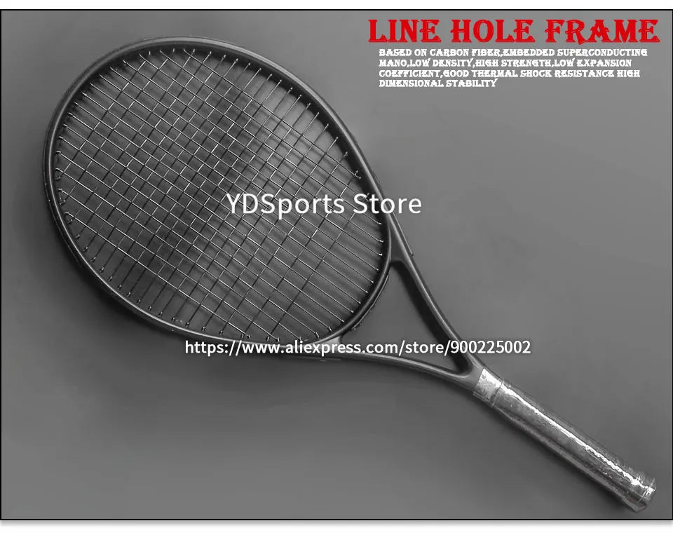 1x 27 Zoll Tennis-Racket, besaitet, Carbon-Aluminium-Legierung, Freizeit-Schläger, stoßfest, mit Tragetasche, für Erwachsene