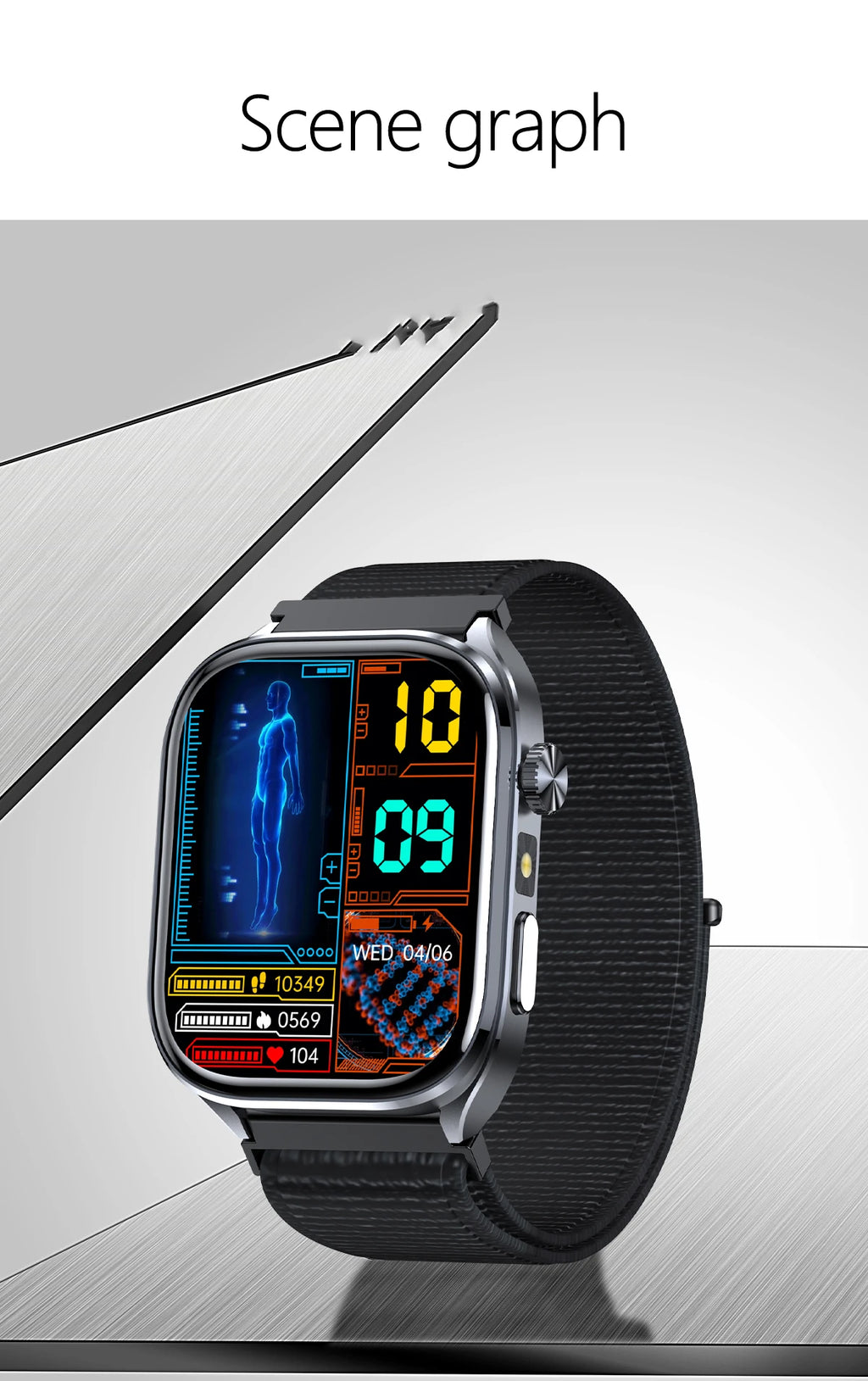 Neue Gesundheitsuhr Harnsäure Blutdruck Blutsauerstoff Körperanalyse Körperfett Smartwatch EKG+PPG Bluetooth Anruf Uhr Frauen Männer
