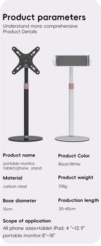 Artpowers VESA Monitor Desk Mount Single Monitor Stands Freestanding fits 13'' to 18'' Computer Screen with Height Adjustable