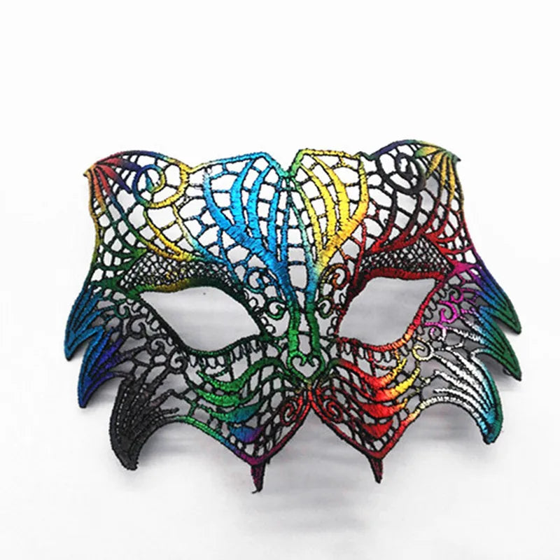 Neue Damen Hollow Lace Gesichtsmaske Maskerade Sexy Cosplay Abschlussball Party Requisiten Kostüm Maske Nachtclub Halloween Schwarze Augenmaske