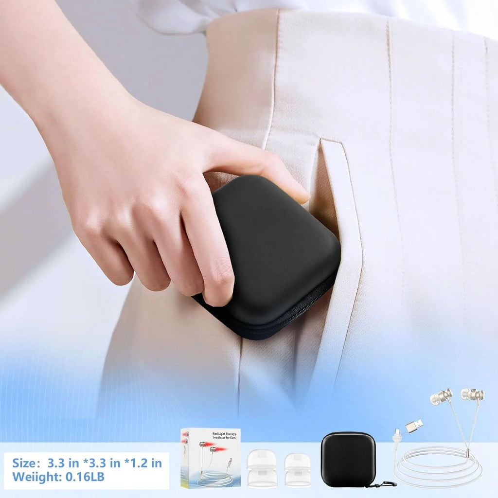 Tinnitus Infrared Ear Plugs USB Type-C 650nm Red Light LLLT Irradiation Ear Therapy Device for Otitis Media Deafness Health Care