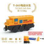 Elektrische Zuglokomotive Magnetisches Auto Druckguss-Modell Steckplatz passend für alle Marken Holzzugschienenbahn für Kinder Spielzeug W02