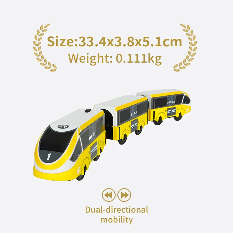 Holz Eisenbahn Lokomotive Magnetische Elektrische Auto Zug Spielzeug Passend für Biro Holz Diecast Slot Schienenbahn Weihnachten Geschenk