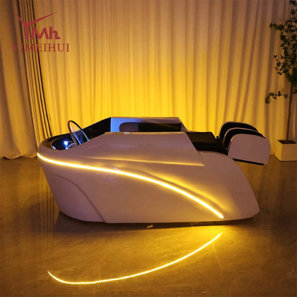 Salon Head Spa Kunstleder Kopftherapiebetten Automatische Massage Shampoobett Komfortables ergonomisches Design Hoher Dichte Schwam Hauptbild