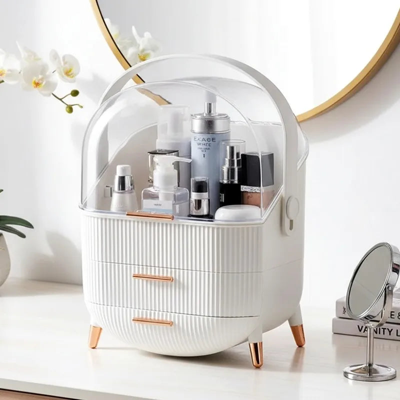 Make-up-Organizer Bad Großes Kosmetik-Schminkkoffer-Box 2 Schubladen Hautpflege-Aufbewahrung Zuhause Hautpflege Make-up-Aufbewahrungsschublade Hauptbild