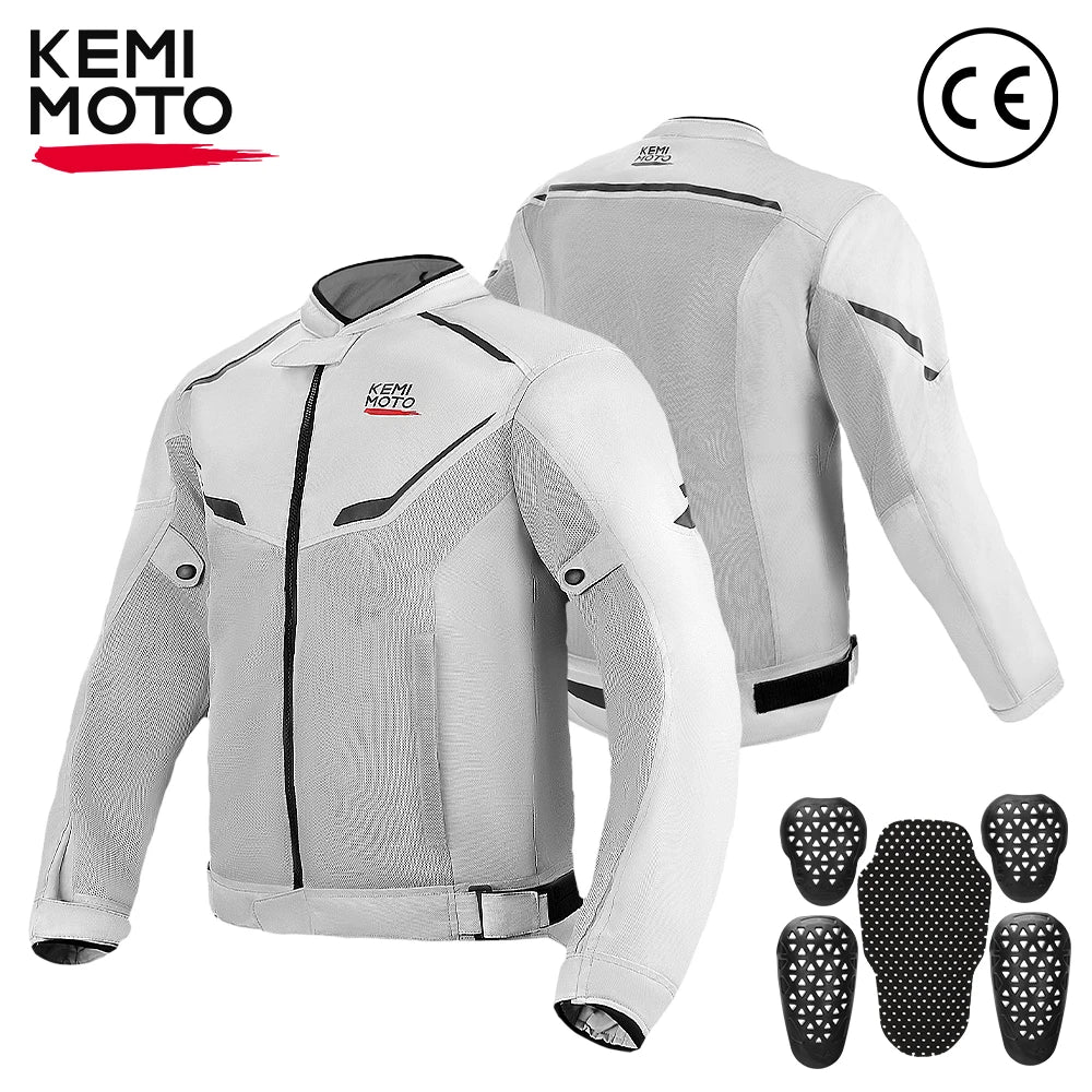 Summer Motorcycle Jacket Men's Riding Clothing Breathable CE Protector Gear Soft Mesh Inner Outdoor Motocross Outfit Off-road Cycling