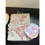 Europäische Frauen verführerischer transparenter BH mit Spitzenstickerei und Bügel, Minimizer für große Brüste, Anti-Sagging, weiche Dessous, S-XL BH-Set