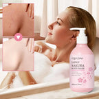 Sakura Duschgel Lang anhaltende Feuchtigkeit Glatt Langanhaltender Duft Sanfter Schaum Körperreinigung Badeprodukt 200ml