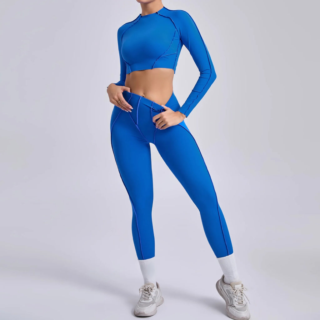 Nahtlose Yoga-Sets Sport-Fitness Hochbund-Hüfthebe-Formhose Rückenfreier BH-Anzug Workout-Gym-Leggings-Sets für Damen