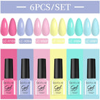 LILYCUTE Nagelgel-Politur-Set, Rosa Grün, Frühling, DIY-Nagelkunst-Design, lang anhaltend, Soak Off UV Gel, Maniküre, Malgel, Vernis-Kit