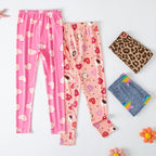 2/4 Stücke Kinder Mix-And-Match Leggings mit Liebes-Aufdruck, Mädchen, lässig, Joker, schmal, 9 Hosen, modische elastische Taille, Valentinstag-Hose