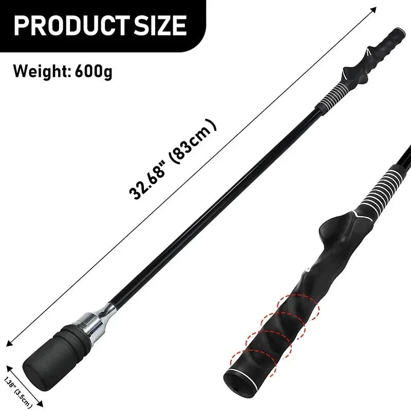 MO EYES Golfschwungtrainer Schwarz Indoor- und Outdoor-Übungsstick Handgriff HGB031