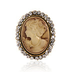 Vintage Victorian Design Queen's Cameo Brooch Pin, Antique Wedding Beauty Jewelry Gift, Elegant Style