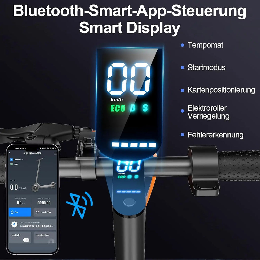 TODIMART T6 ABE E-Scooter mit Straßenzulassung, 30 km, 350 W, Zoll-Reifen, doppelter Stoßdämpfer, E-Scooter für Erwachsene
