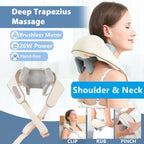 Foreverlily 26W Bürstenloser Motor Nacken- und Schultermassagegerät Kabelloses Nacken- und Rückenmassage-Schal Nackenmassager