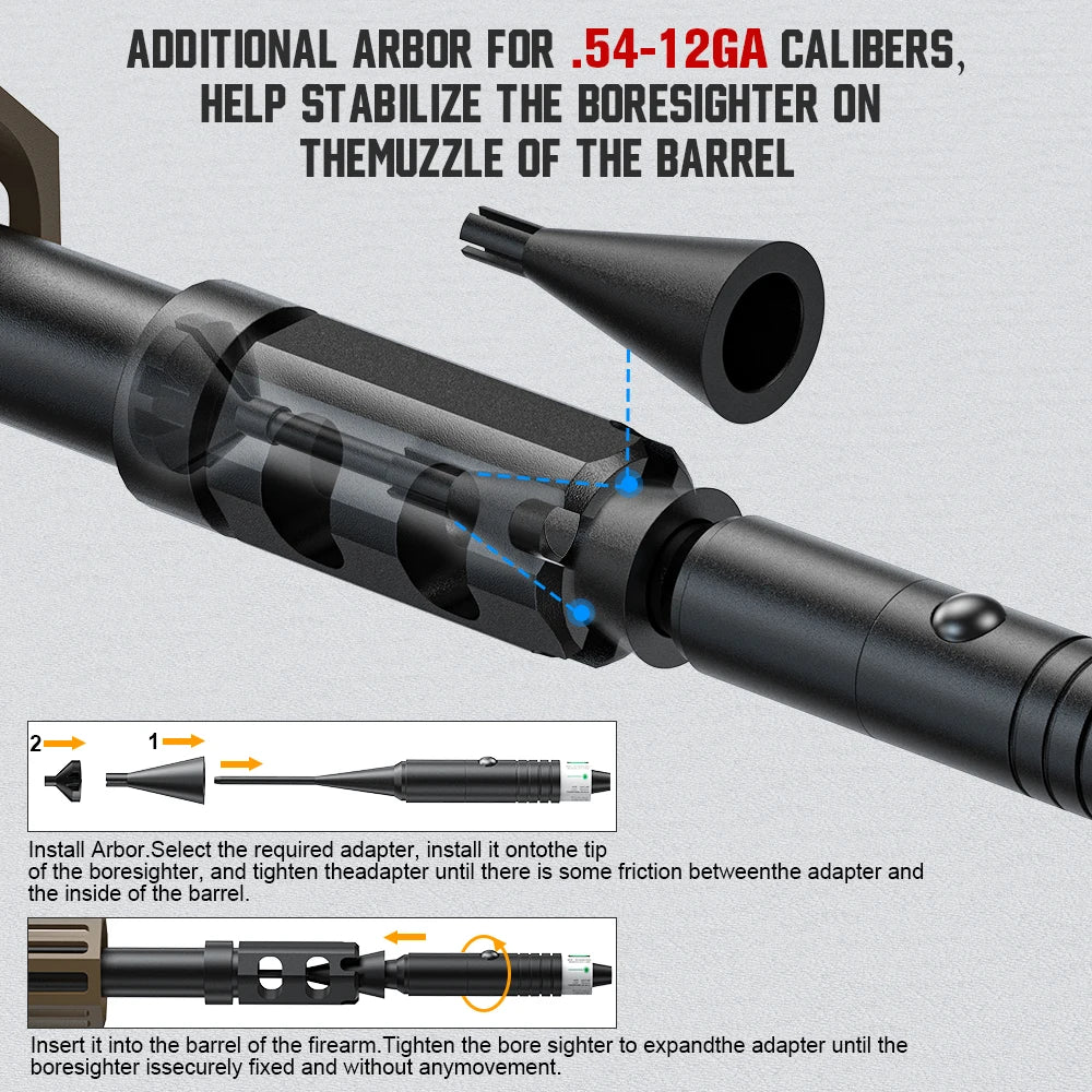 Taktischer grüner Laser-Kollimator-Visier-Kit für Gewehr und Pistole - Parallelkalibrierungs-Jagdvisier, geeignet für alle Kaliber.