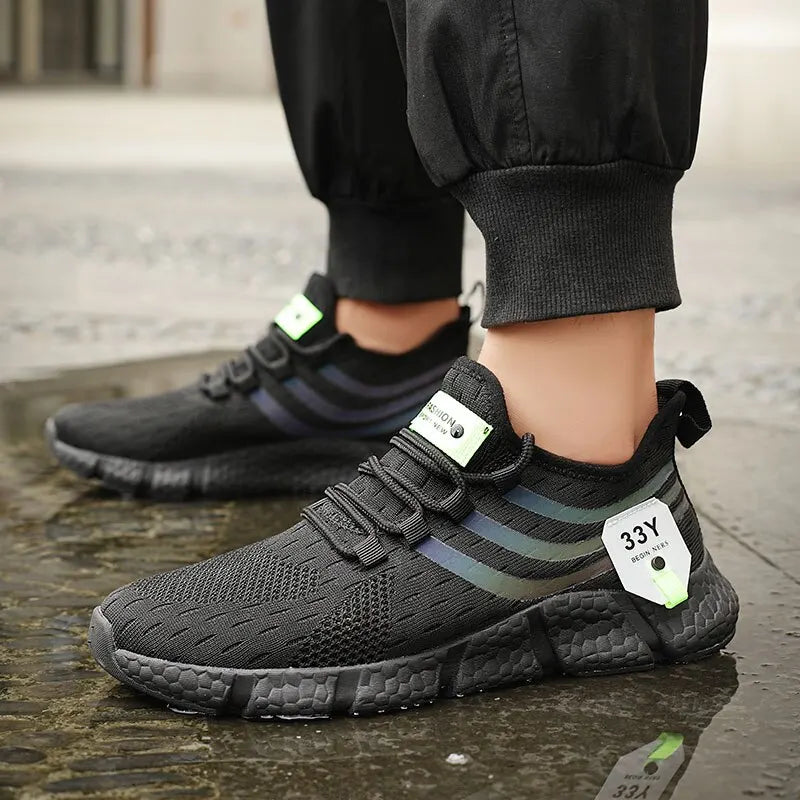 Herren Casual Sportschuhe Atmungsaktive Leichte Sneaker Outdoor Mesh Schwarze Laufschuhe Athletische Jogging-Turnschuhe Wanderschuhe