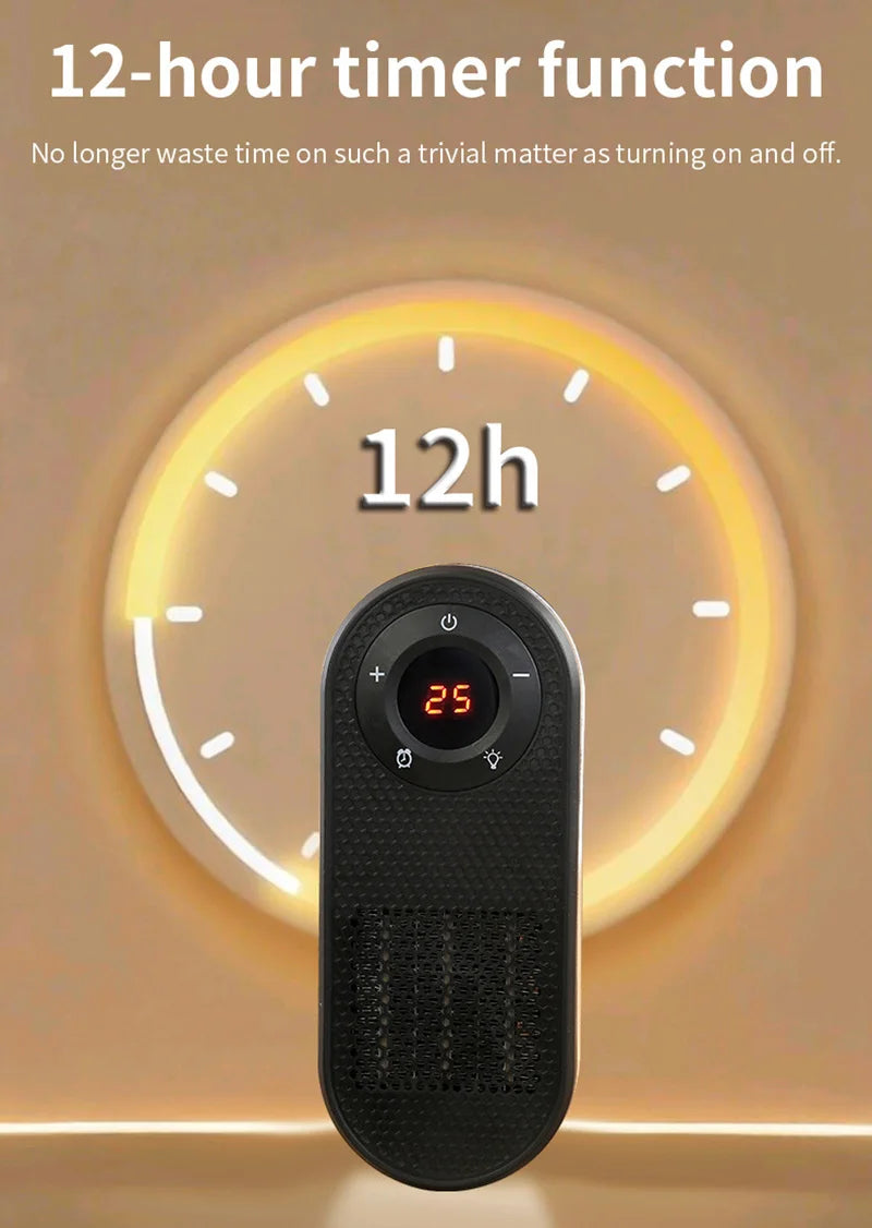 Small Wall Mounted Fast Heating Space Heater with Night Light & Overheat Protection for Home Office Bedroom Study 2026