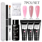 24-teiliges Set 20ml Poly Nail Extension Gel Kit Mini-UV-Lampe Versiegelung mit Basislack Überlack Professionelles Poly-UV-Nagelgel-Kit Starter-Kit