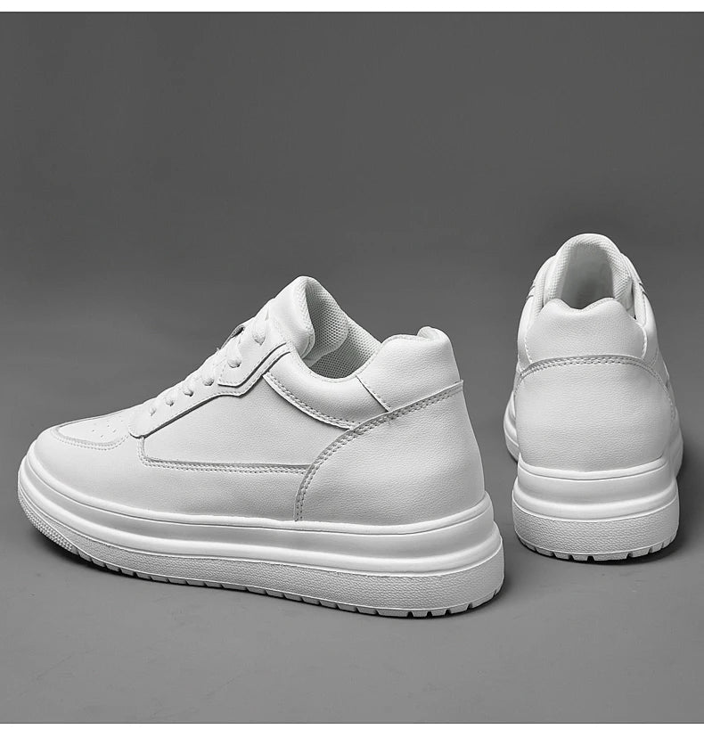 Hochwertige Herren-Sneaker, erhöhte Herrenschuhe, modische Freizeitschuhe, bequeme Leder-Sportschuhe, Höhenzunahme 6/8/10 cm