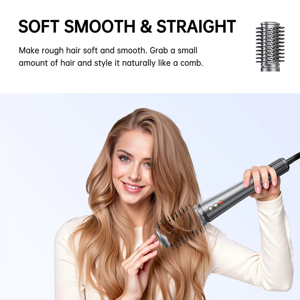 5 in 1 Hair Dryer,Multi Styling Tool,Straightener & 32mm Curling 300 Million Negative Ions Hair Care 1-3 Mins Quick Drying Gifts