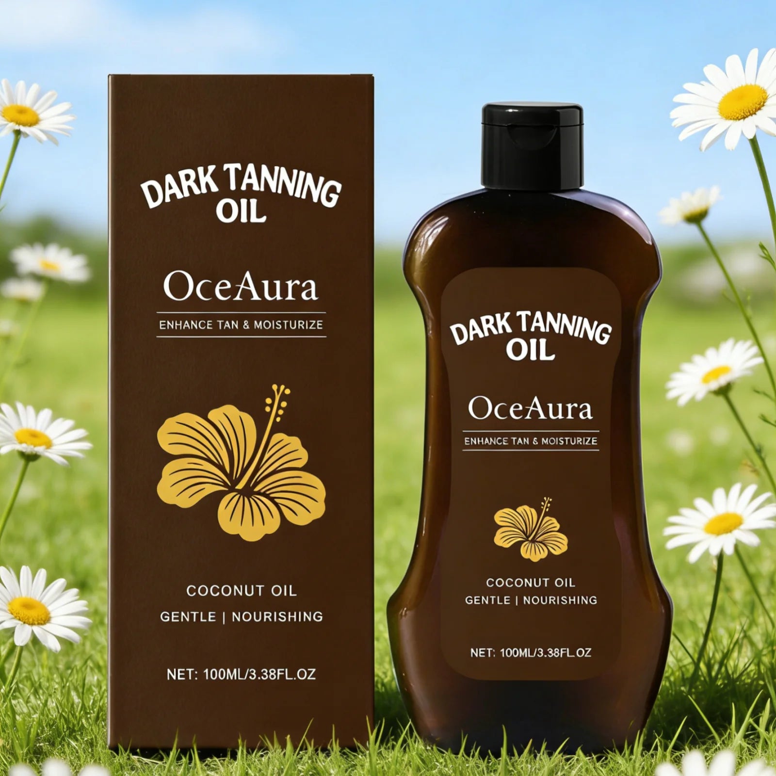 OceAura Bräunungsöl-Lotion Tiefenwirksam Feuchtigkeitsspendend Nährend Hautverjüngend Langanhaltende Bräune Leicht Nicht Fettend Bräunungsöl
