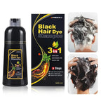 30ml/500ml 3-in-1 Schnell-Haarfärbeshampoo Naturschwarz Kräuter-Haarfarbe Feuchtigkeitsspendend Milde Haarfärbe-Pflegespülung Haarpflegeprodukte