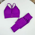 Nahtloser Yoga-Anzug für Damen, hohe Taille, Sport-BH, Leggings, Fitnessstudio-Set, Fitness-Anzug, Workout-Leggings-Set, Pilates-Sportbekleidungs-Outfit