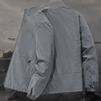 Herren Stehkragenjacke Frühling Atmungsaktiv Leicht Anti-Falten Windjacke Outdoor Sport Freizeit Schnelltrocknende Arbeitsjacken