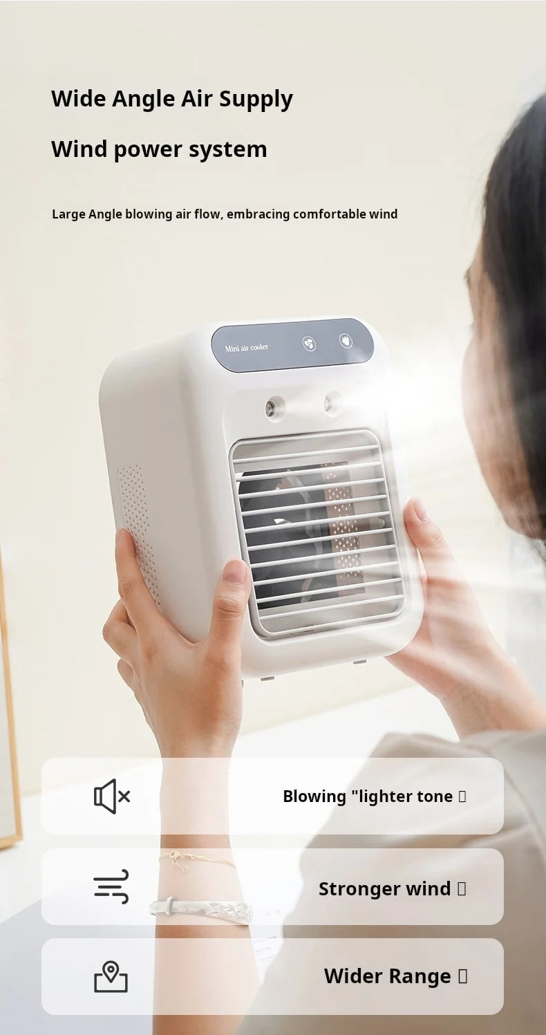 Mini USB Schreibtischventilator, tragbar, leise, kühler Klimaanlage für Schlafzimmer und Zuhause mit Befeuchtungs-Sprühfunktion, Tischventilator