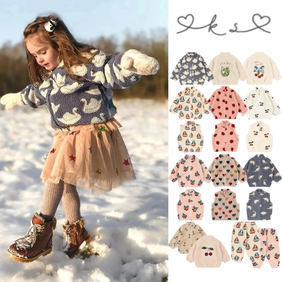 2026 KS Marke Winter Baby Mädchen Jungen Lammwolle Kirschjacken Kinder Kleidung Jungen Pailletten Cartoon Oberbekleidung Kinder Mäntel 1-9 Jahre Hauptbild