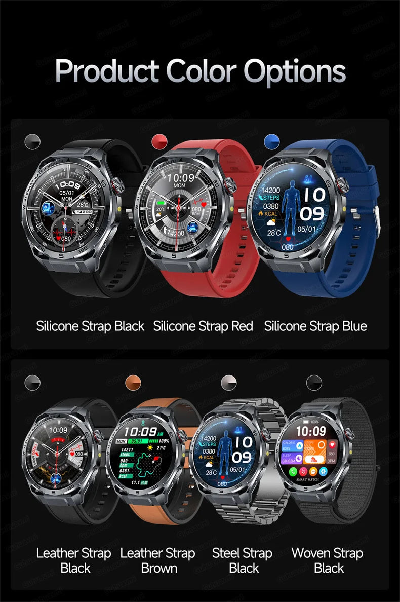 EKG High-End Gesundheits-Smartwatch Herren Blutdruck Lipide Blutsauerstoff Körperanalyse Harnsäure Gesundheitstracker Smartwatch Herren Damen