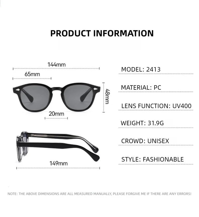 O-Q CLUB Retro Runde Herrensonnenbrille Damen Sonnenbrille Frau UV400 Lunette Zonnebril Dames Polarisierte Gläser Mann Brille Vintage