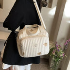 Niedliche Bären Wickeltasche Baumwolle Reißverschluss Windeltasche Damen Handtasche Windel-Caddy Organizer Baby Umstands-Reisetasche