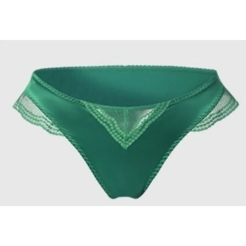 Sexy französisches Satin-Spitzen-Dessous-Set für Damen mit großer Oberweite, transparenter, schmaler Brustbereich, ultra-dünnes Sommer-BH-Set mit kleinen Cups, S-XL