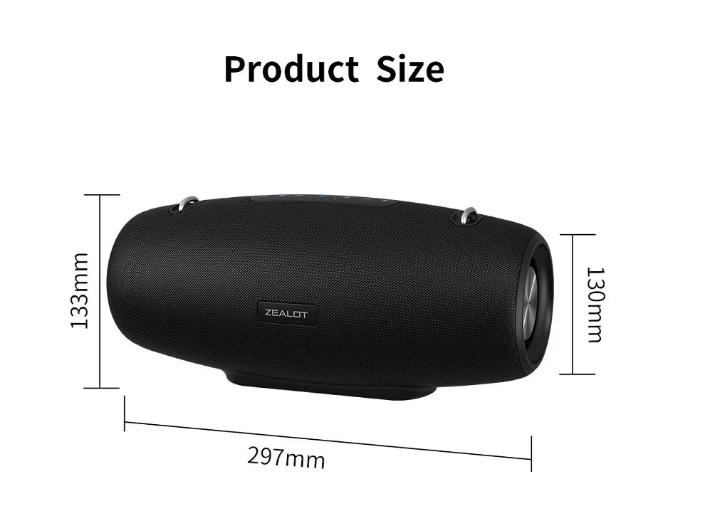 ZEALOT-S67 60W Tragbarer Bluetooth-Lautsprecher Outdoor Party-Lautsprecher Großer lauter Lautsprecher Exzellente Bassleistung Hifi-Lautsprecher